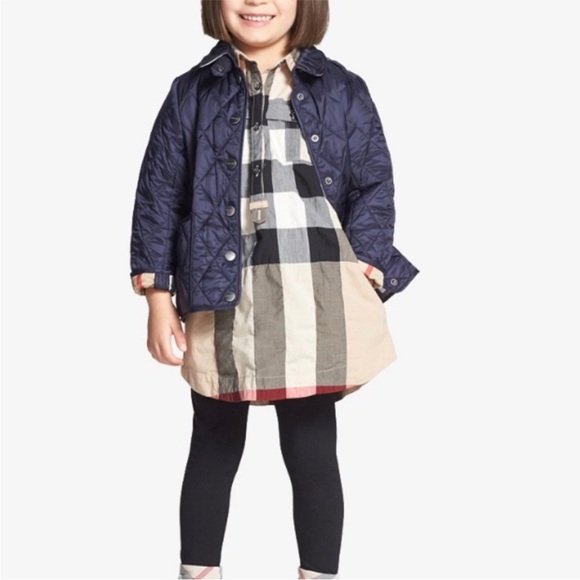 Burberry Other - Navy Blue Burberry Quilted Children’s Jacket  6Y Classic Plaid Preppy Designer